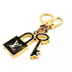 Louis Vuitton Tortoise Shell Goldtone LV Confidence Bag Charm & Key Holder